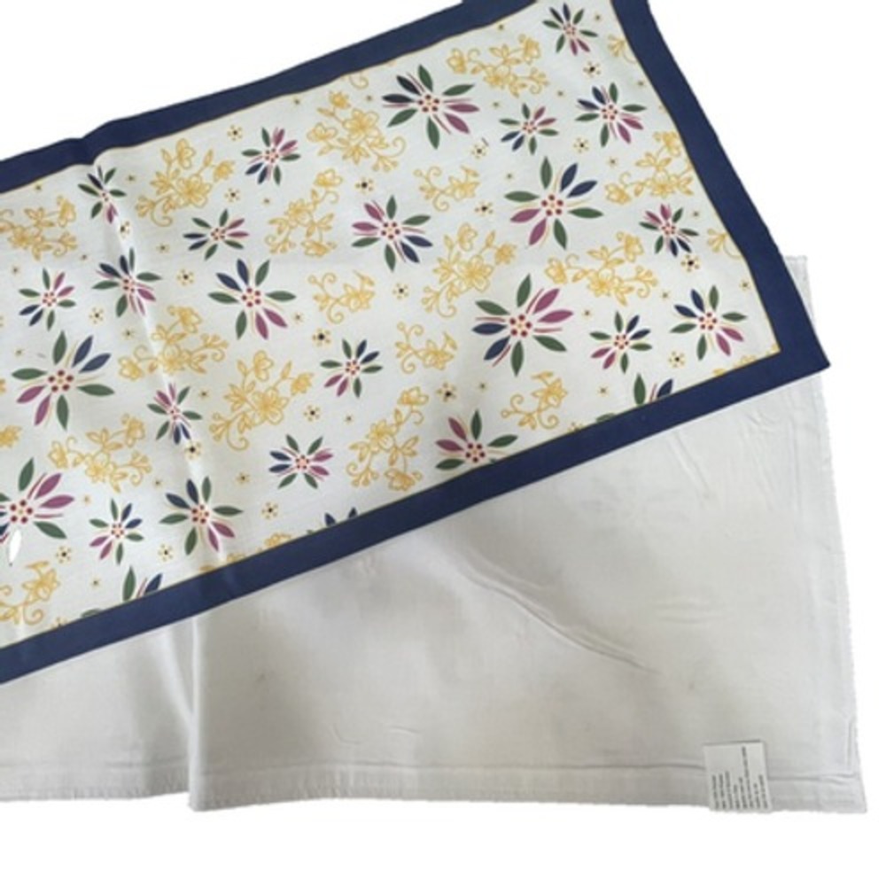 Floral Table Runner 71 x 14.5 Modern Flower Blue Yellow Summer Spring Easy Care